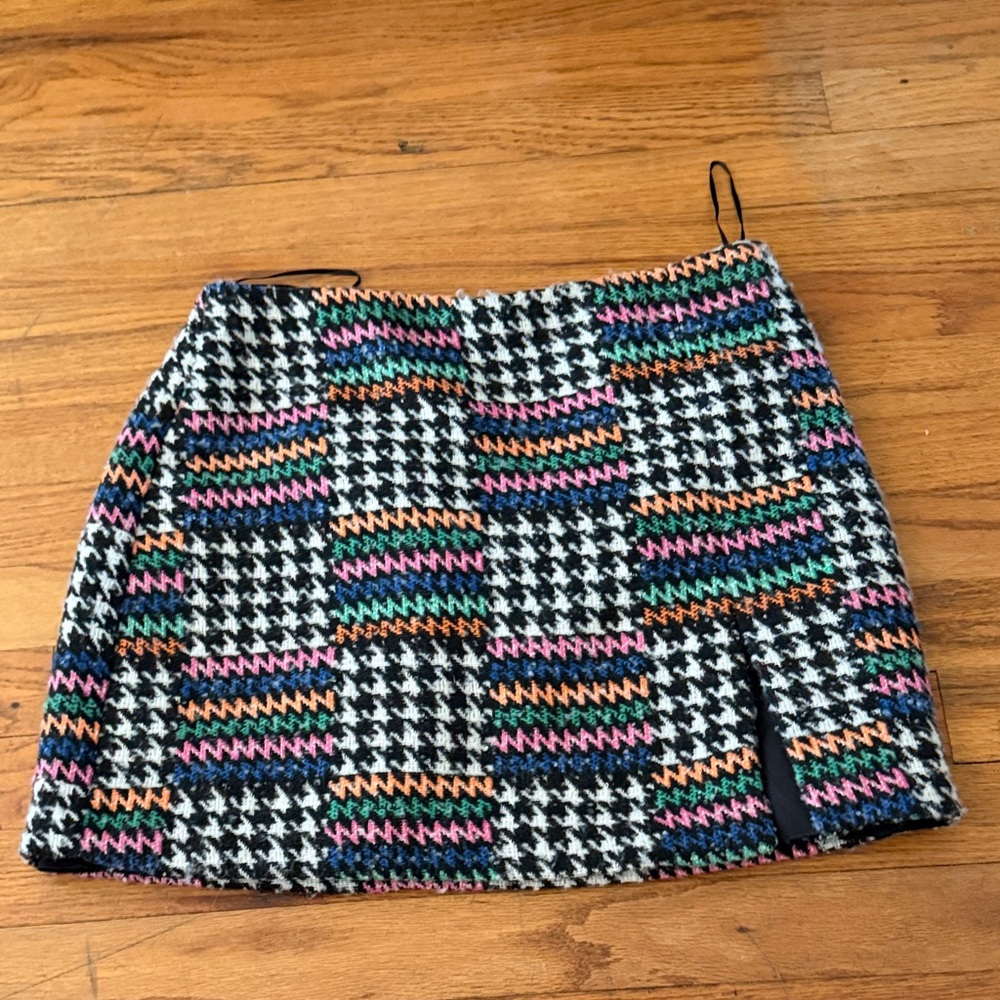 Amanda Uprichard Houndstooth Knit Mini Skirt